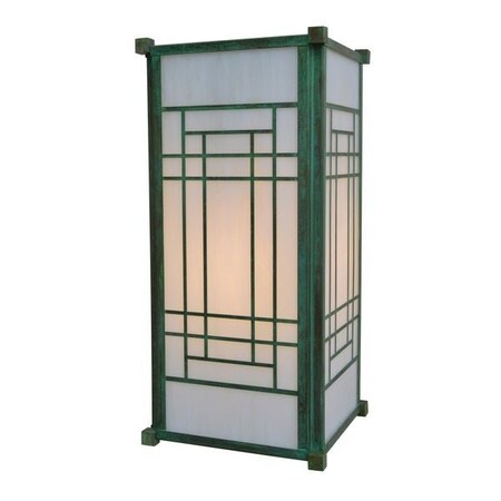 Arroyo Craftsman 10" Scottsdale Wall Mount, Black, Frosted Glass SDB-10F-BK